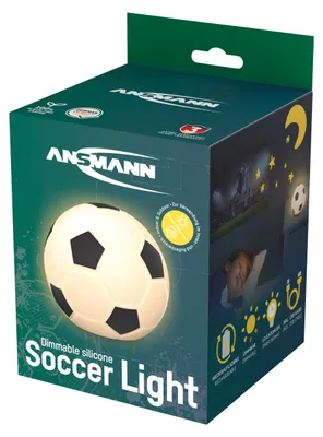 Immagine prodotto di ANSMANN 1800-0099 ANSMANN Luce notturna a LED in silicone a forma di pallone da calcio, bianco/nero