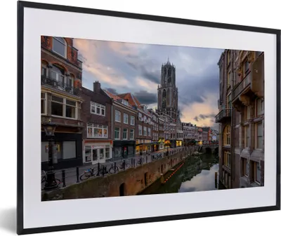 Produktbild von MuchoWow® Gerahmtes Poster Wolken - Himmel - Domturm 60x40 cm - Poster mit Schwarzem Bilderrahmen Wandposter Rahmen Foto Bilder - Schlafzimmer - Plakat in Rahmen - Drucken