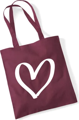 Produktbild von Huuraa Jutebeutel Herz Heart 10 Liter Burgundy Baumwolle Tasche Geschenkidee