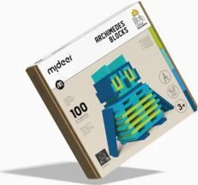 Obrázok produktu pre Mideer ARCHIMEDES BLOCKS drevené stavebné bloky chladné farby 100 ks