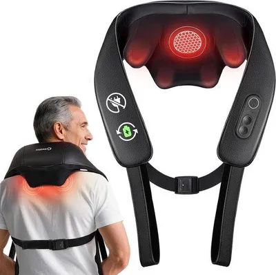 Zdjęcie produktu dla Nek Massager - Urządzenie do masażu Shiatsu - Promuje rozluźnienie mięśni - Technika ugniatania 4D, ogrzewanie grafenowe