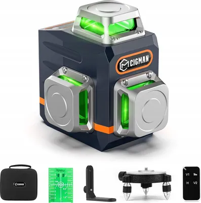 Immagine prodotto di CIGMAN Laser a croce 3x360° verde autolivellante per l'edilizia, 30 ore