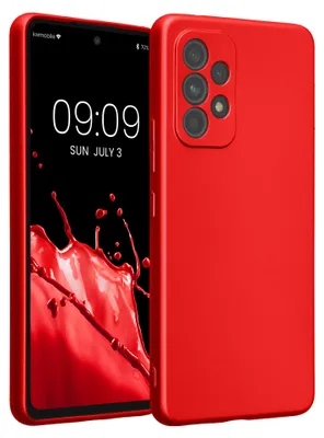Produktbild von kwmobile Handyhülle für Samsung Galaxy A53 5G Hülle - weiche Silikon Case metallisch schimmernd - Schutzhülle Cover - Metallic Dunkelrot