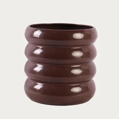 Zdjęcie produktu dla HOMLA Stolik kawowy SOLTRE metalowy brązowy 37,5x37,5 cm