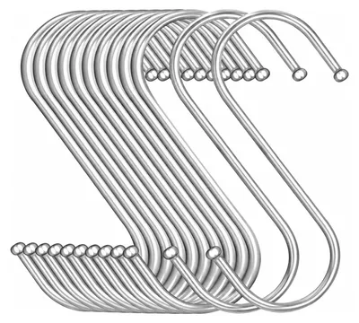 Produktbild von Famanu S-Haken 12 Stück 8 cm aus Edelstahl - Silber