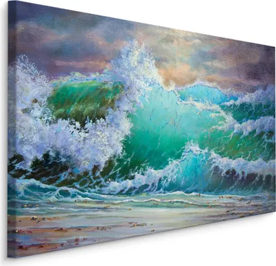 Produktbild von Fabelhafte Canvas LEINWAND BILDER 70x50 cm XXL Kunstdruck Strand Meer Wellen Himmel