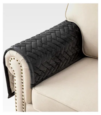Produktbild von Armlehnenbezüge für L-Form Sofas, Anti-Rutsch Armkappen, Dunkelgrau, 70x70cm (1 Stück)