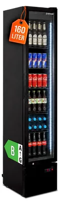 Produktbild von Getränkekühlschrank GKS-160 Slim, 160 Liter Kühlraumvolumen, Innenbeleuchtung, schwarz