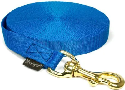 Produktbild von Mystique® Nylon Schleppleine 20mm blau 20m messing Karabinerhaken mit HS