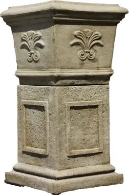 Produktbild von Schöne Amphore mit Sockel Set aus Steinguss perfekt für den Garten die Terrasse oder den Vorgarten ist Witterungsbeständig und Neu 85cm H, JA-028uJA-029