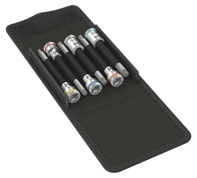 Obrázek produktu pro Wera 8767 B TORX HF 1, Sada zdířek, 3/8", Metrický, 6 hlava/hlavy, 40,25,27,30,45,50 mm