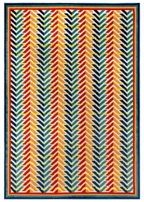 Obrázek produktu pro Mazovia Koberec Moderní, Abstraktní a Geometrický - Fano Frecce - vícebarevná, modrá a oranžová, 250x350 cm, vodoodolný