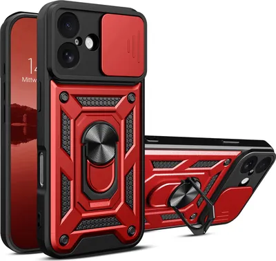 Produktbild von Armor Handyhülle für Apple iPhone 17 Kameraschutz Handy Panzer Case Cover Schutzhülle Outdoor Farbe: Rot