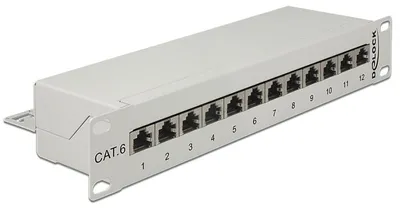 Produktbild von DeLOCK 43299, RJ-45, Grau, Rackeinbau, 1U, 254 mm, 44 mm