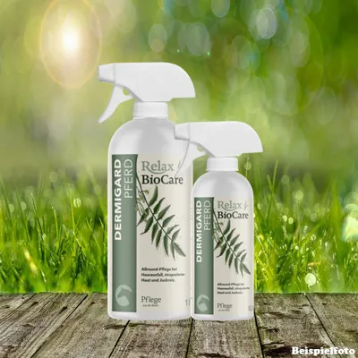 Produktbild von Relax Biocare Dermigard Pferd 1000 ml - Allround-Pflege bei Haarausfall, strapazierter Haut und Juckreiz.