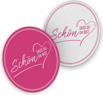 Produktbild von ITENGA 40x Bierdeckel rund Schön dass du da bist V2 pink