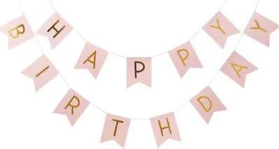 Produktbild von Oblique Unique Happy Birthday Girlande Banner Geburtstag Party Feier Deko - rosa-gold