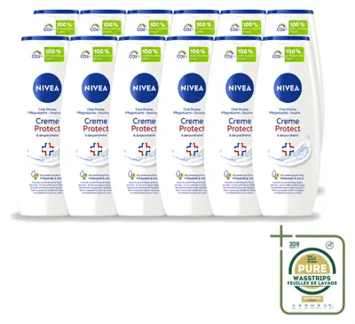 Imagen del producto de 12 unidades de gel de ducha NIVEA Crème Protect & Dexpantenol - 250 ml - Paquete de suministro - 12 piezas