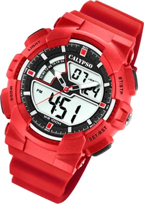 Produktbild von Calypso Herren Uhr Digital Sport K5771/2 Kunststoff PolyurethanArmbanduhr rot UK5771/2