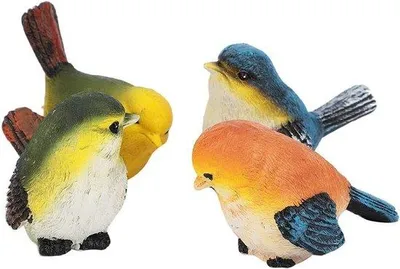 Productafbeelding van Decoratieve Vogel Beeldjes voor de Tuin - Set van 4 Dierenfiguren voor Buiten en Binnen