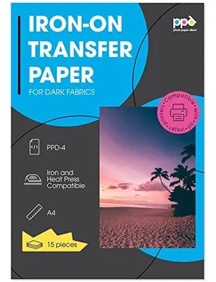 Transferpapier A4, 15 Blatt, für dunkle Textilien, Inkjet
