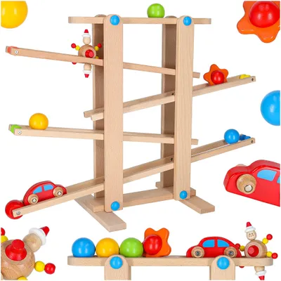 Image de Aga Circuit à billes en bois Montessori XXL
