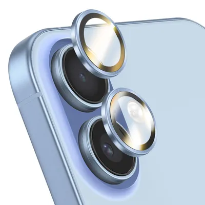 Immagine prodotto di Rhinoshield, vetro protettivo per fotocamera iPhone 16 / 16 Plus / 17, antigraffio, blu