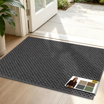 Produktbild von Fußmatte rutschfest waschbar Schmutzfangmatte 50x80cm Dunkelgrau