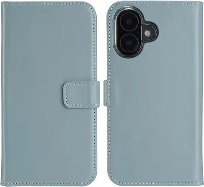 Immagine prodotto di Selencia Custodia a libro in vera pelle per iPhone 16 - Air Blue