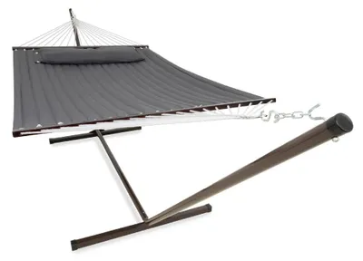 Productafbeelding van Dubbele hangmat met frame, geschikt voor buitengebruik, maximaal draagvermogen: 200 kg