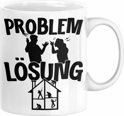 Produktbild von Handwerker Tasse Geschenk für Dachdecker Maler Männer Geschenkidee Problem und Lösung Handwerk Hausmeister (Weiß)