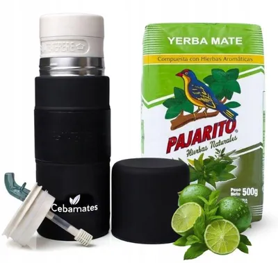 Zdjęcie produktu dla Zestaw Ziołowa Yerba Mate Pajarito Hiebras + Yerbomos Cebamates