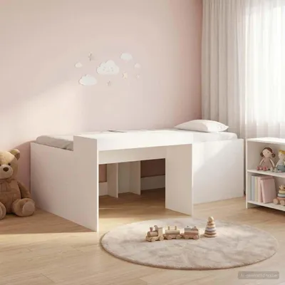 Image de Maison Exclusive - Lit mezzanine avec bureau pour enfants, blanc, 75 x 190 cm