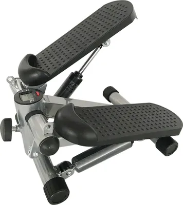 Image de Mini stepper avec écran LCD et cordes d'entraînement Digital Monitor Treadmill Swing Stepper Sidestepper noir et gris