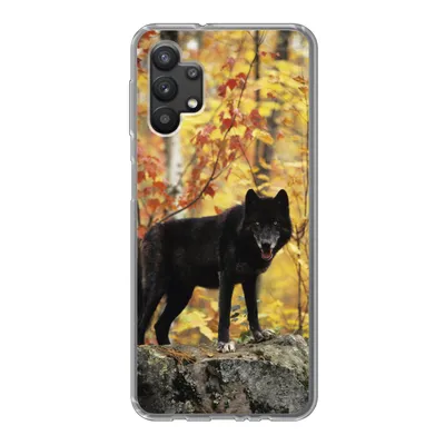 Produktbild von MuchoWow® Handyhülle Schutzhülle Hülle für Samsung Galaxy A32 5G Wolf - Fels - Baum Silikon Softcase Handy Hülle - Softcase