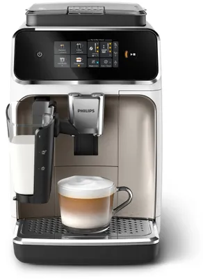 Produktbild von Philips Kaffeevollautomat 2200 Series, 2 Kaffeeeinstellungen, Milchaufschäumer, weiß (EP2333/40)