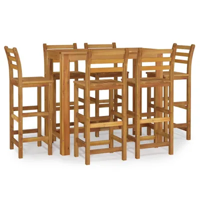 Produktbild von 7-tlg. Gartenbar-Set Massivholz Akazie