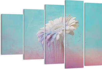 Produktbild von Bild auf Leinwand - Leinwandbild - 5 Teile - Modern Grafik Blume - 150x100cm - Wand Bild - Wanddeko - Wandbilder - Leinwanddruck - Bilder - Wanddekoration - Leinwand bilder - Wandbild - EG150x100-4534