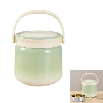 Produktbild von 2L Edelstahl-Thermosbehälter, doppelwandig & auslaufsicher, mit Löffel, BPA-frei, ideal für heiße & kalte Speisen, Lunchbox für unterwegs