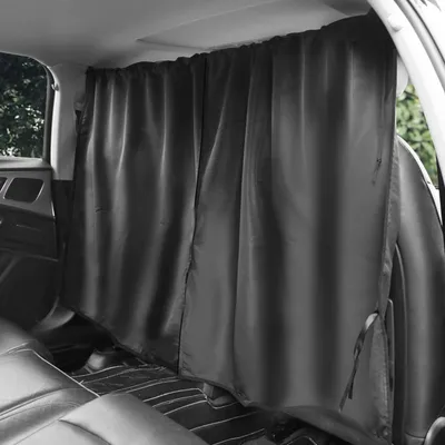 Immagine prodotto di Tende divisorie per auto, set di 2, poliestere nero, 140 x 80 cm