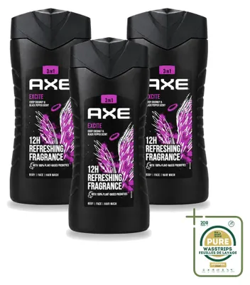 Image de 3 gels douche Axe Excite - 250 ml - Lot de 3