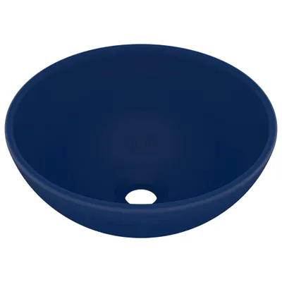 Immagine prodotto di vidaXL Lavabo rotondo blu scuro opaco 32,5x14 cm in Vetroceramica