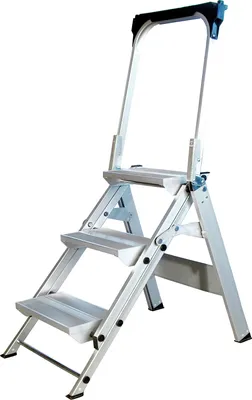 Produktbild von Iller Sicherheitstreppe Stufentritt klappbar mit 4 stabilen Aluminium Stufen mit Bügel