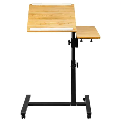 Image de Tables d'appoint, table d'appoint à roulettes pour ordinateur portable, réglable en hauteur et en inclinaison, pour le bureau
