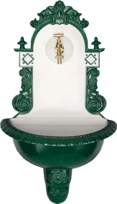 Produktbild von Nostalgie Waschbecken Brunnen Wandbrunnen 71,5cm Alu Garten fountain garden