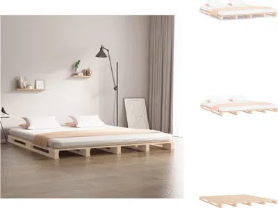 Produktbild von vidaXL Palettenbett 160x200 cm Massivholz Kiefer -  Betten & Bettgestelle