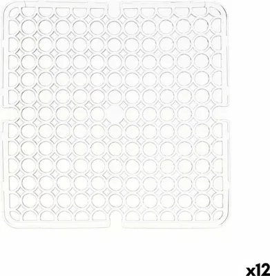 Obrázek produktu pro Průhledná plastová protiskluzová podložka pod umyvadlo 28 x 0,1 x 28 cm (12 kusů)
