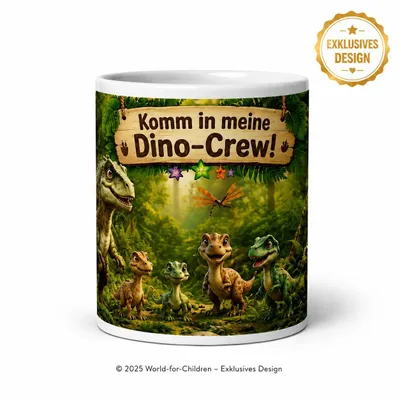 Produktbild von Dino Kinder Tasse T-Rex – Keramiktasse 330 ml mit Dinosaurier-Motiv