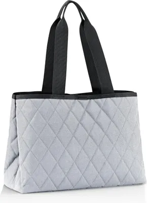 Image de reisenthel classic shopper L, sac à provisions, sac de transport, Rhombus Light Grey, 12 L, DK7060
