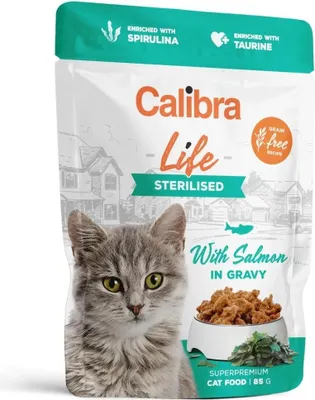 Produktbild von CALIBRA Cat Life pouch Sterilised Salmon in gravy - nassfutter für Katzen - 85g